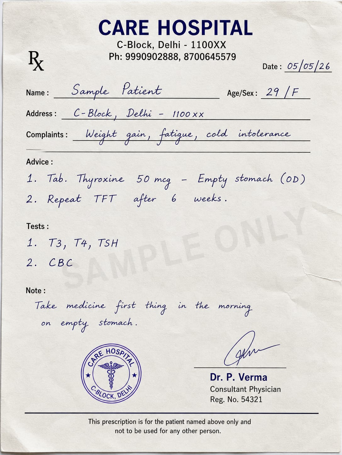 Prescription Sample